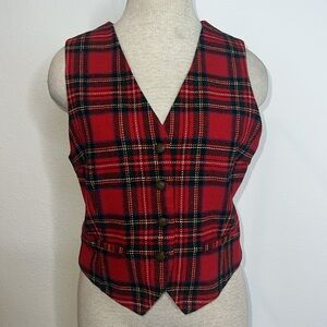 🔹 GAP Vintage Plaid Wool Blend Vest